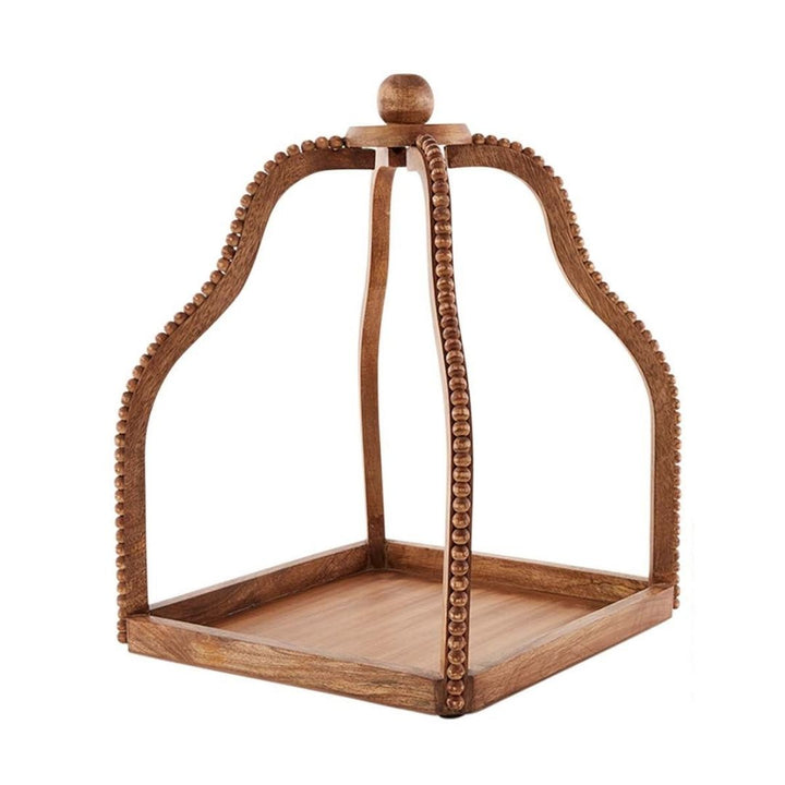 Beaded Wood Lantern Lg