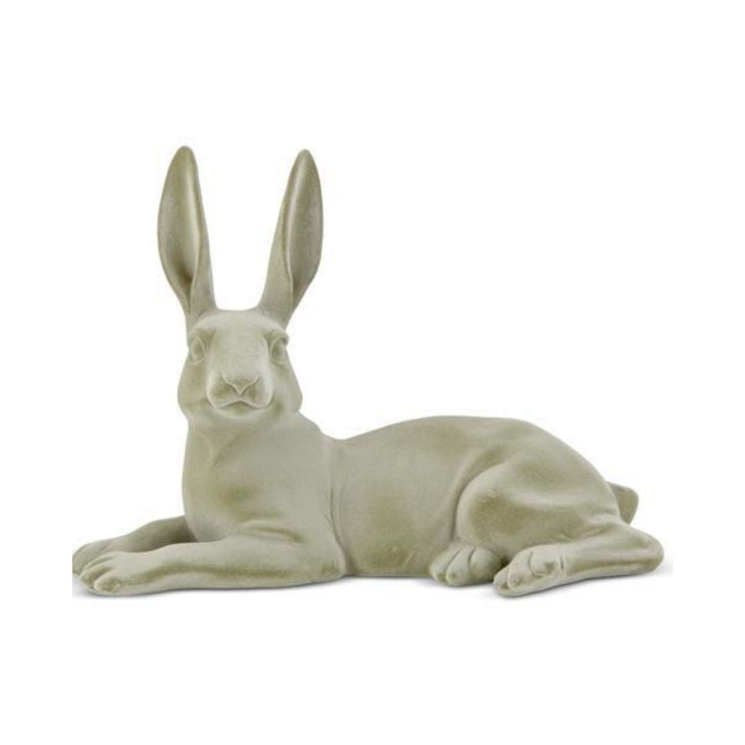 Green Velvet Resin Bunny