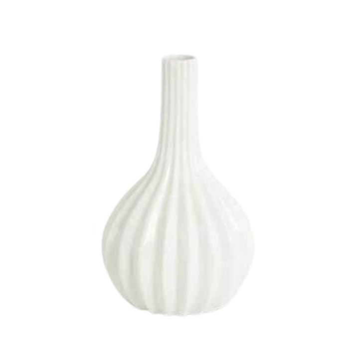 White Porcelain Accordion Vase Lg