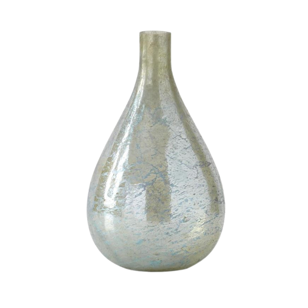 Antique Light Green Matte Glass Bottle Vases