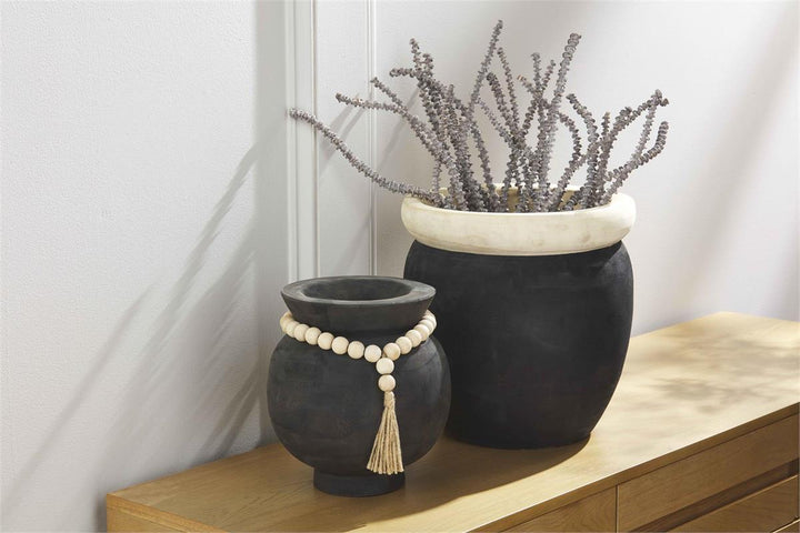 Black Beaded Pot