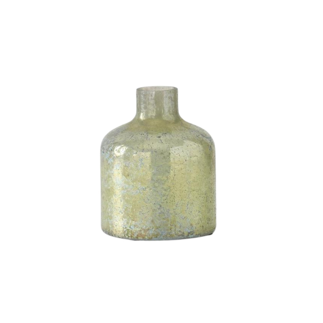 Antique Light Green Matte Glass Bottle Vases