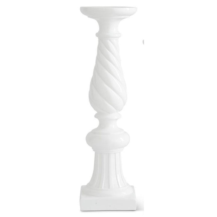 White Resin Spiral Candleholder Lg