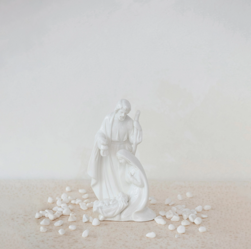 White Stoneware Holy Family