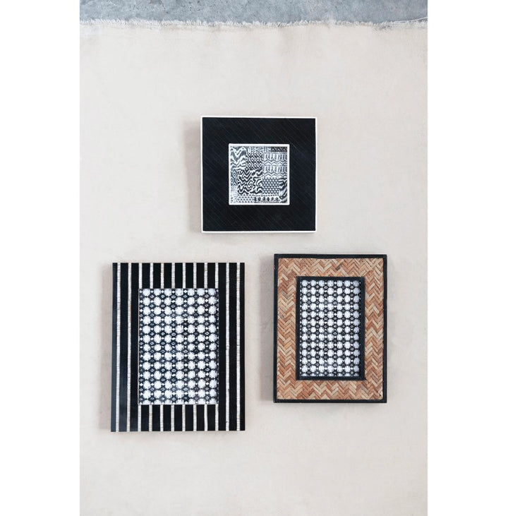 Resin & Horn Striped Photo Frame