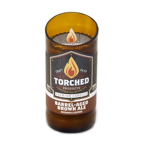 torched barrel aged brown ale candle