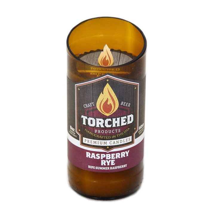 torched raspberry rye beer candle