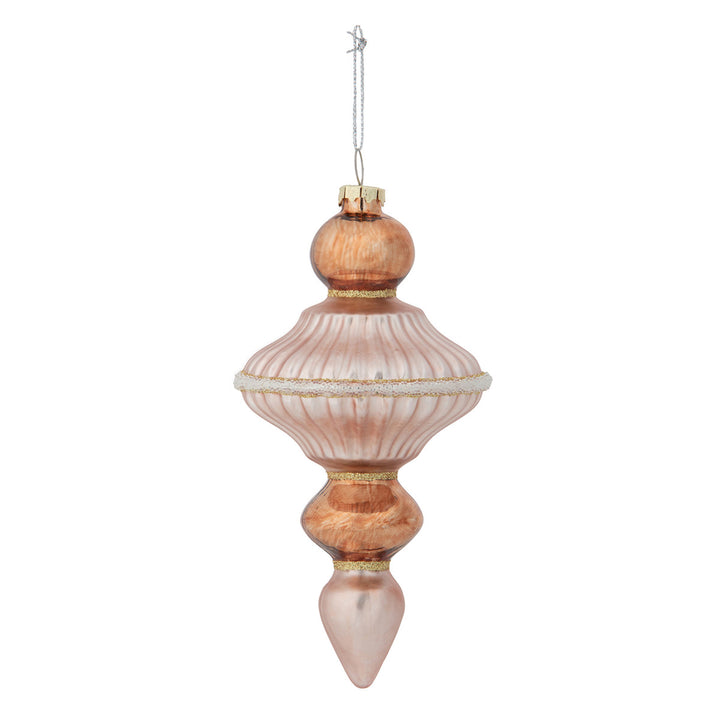 Jeweled Blush Glass Finial Ornament