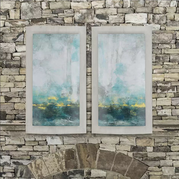 Aqua Blu Convex Art Print