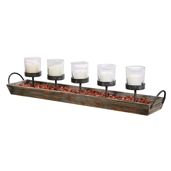 Wood and Metal Votive Holder