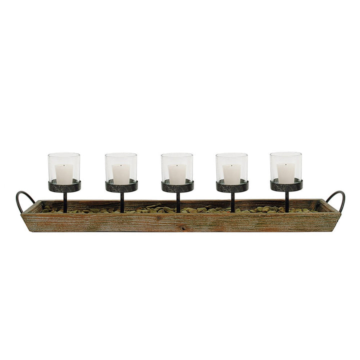 Wood and Metal Votive Holder