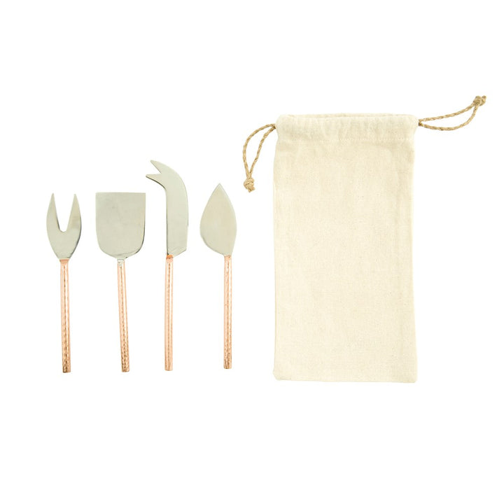 copper finish stainless steel cheese knives