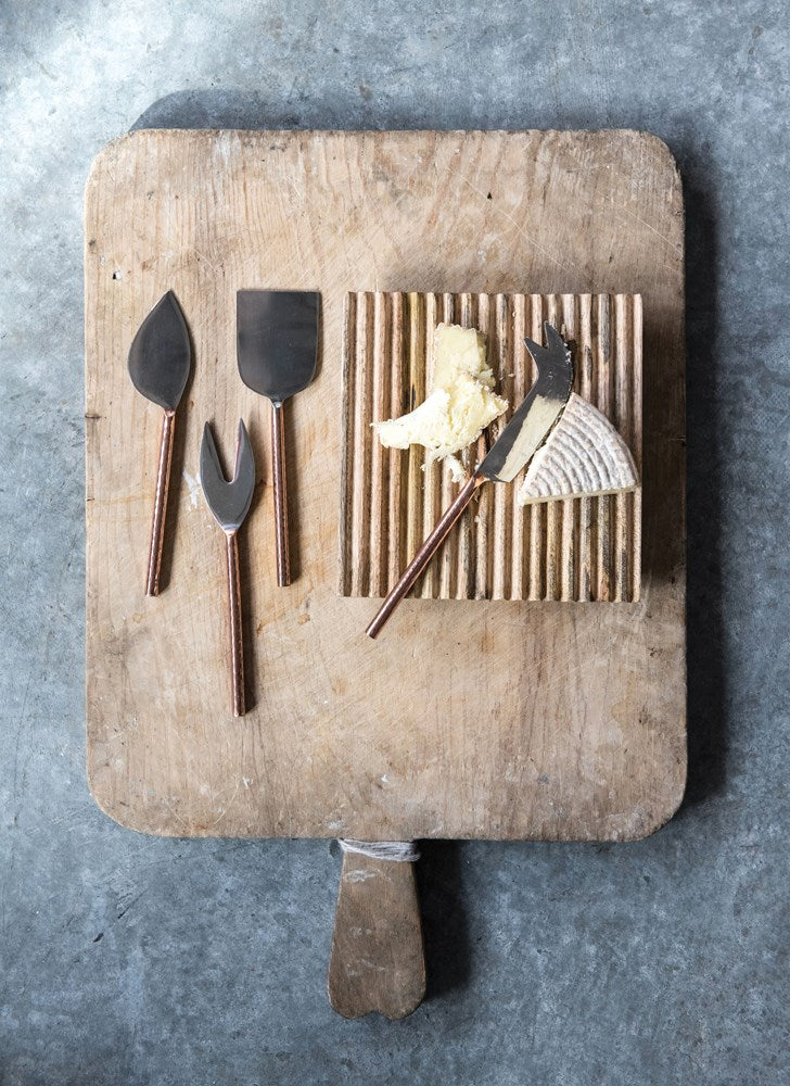 copper finish stainless steel cheese knives