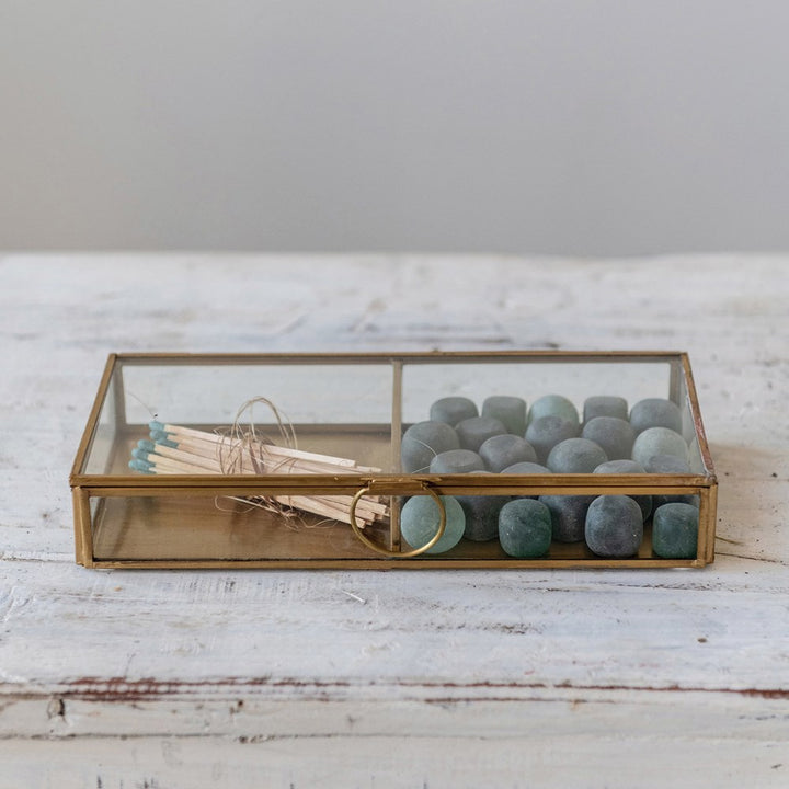 Brass and glass display box