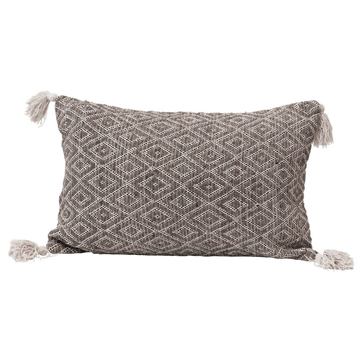 diamond and tassel pillow