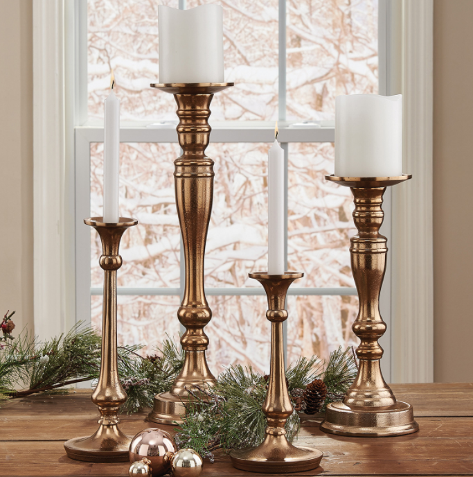 Gold Gena Pillar Holder