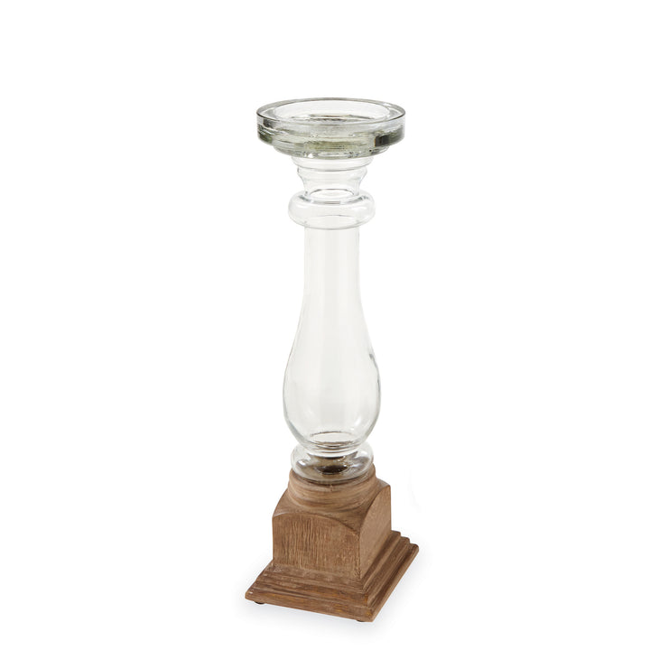 Glass & Wood Candlestick