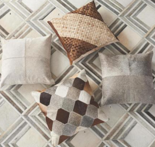 Honeycomb Hair on Hide Pillow