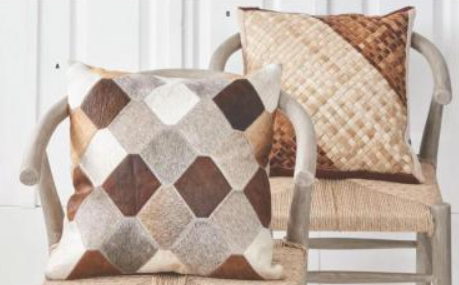 Honeycomb Hair on Hide Pillow