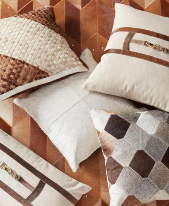 Honeycomb Hair on Hide Pillow