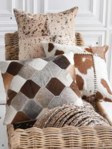Honeycomb Hair on Hide Pillow