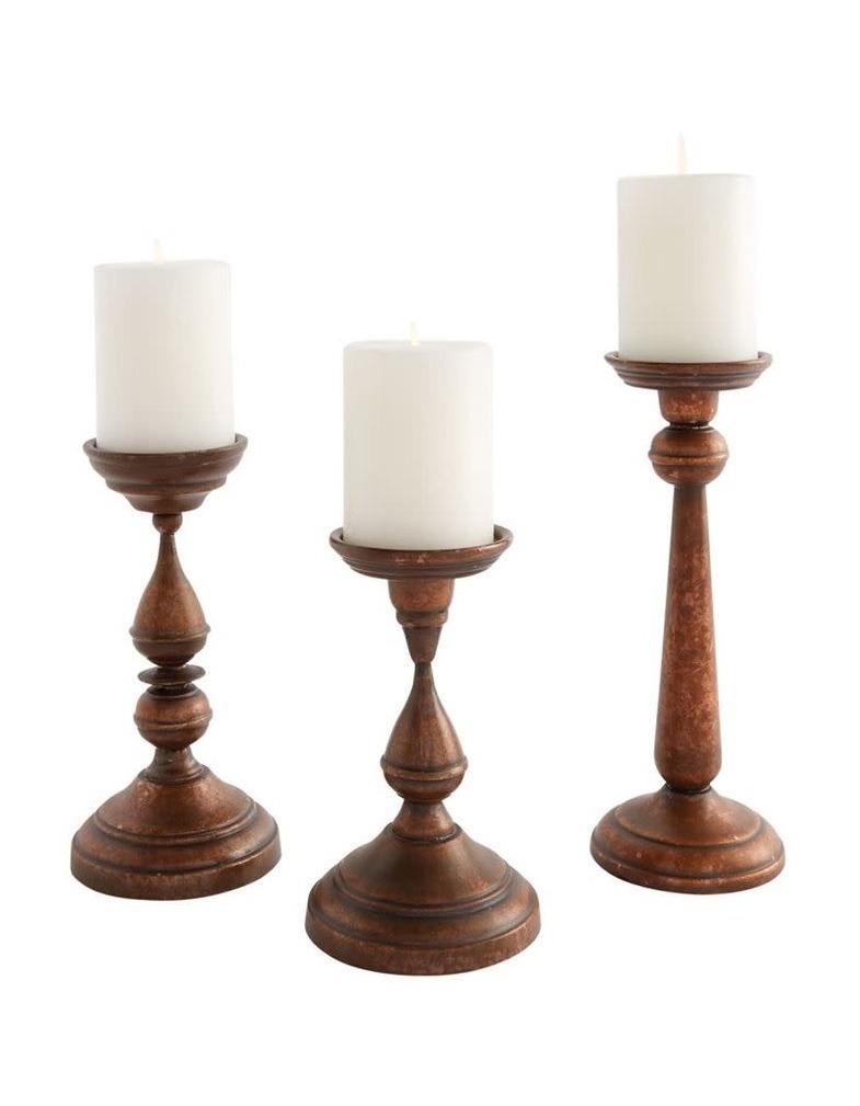 Copper Candlestick Set with Candles
