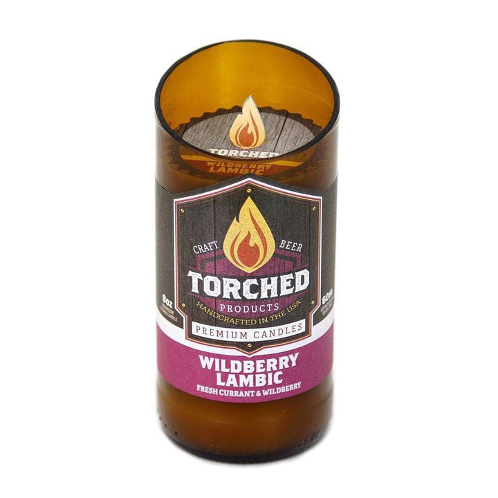 torched wildberry lambic beer candle