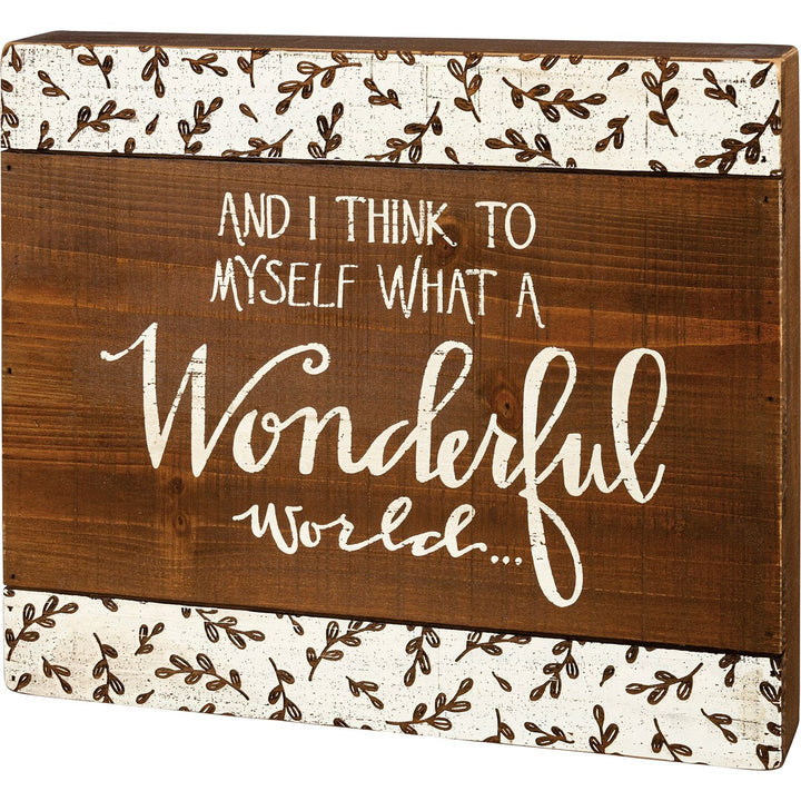 What A Wonderful World Slat Box Sign