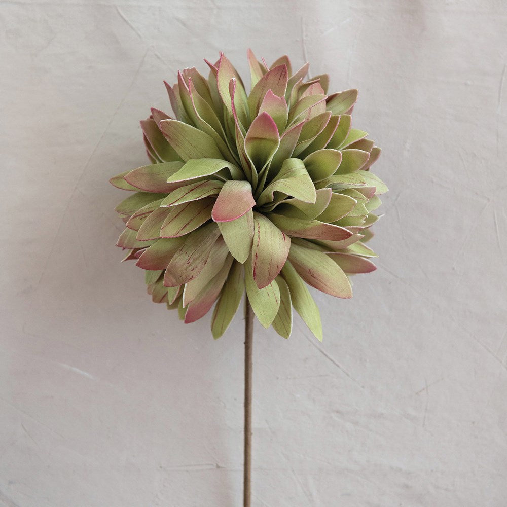 Pink & Green Faux Chrysanthemum Stem